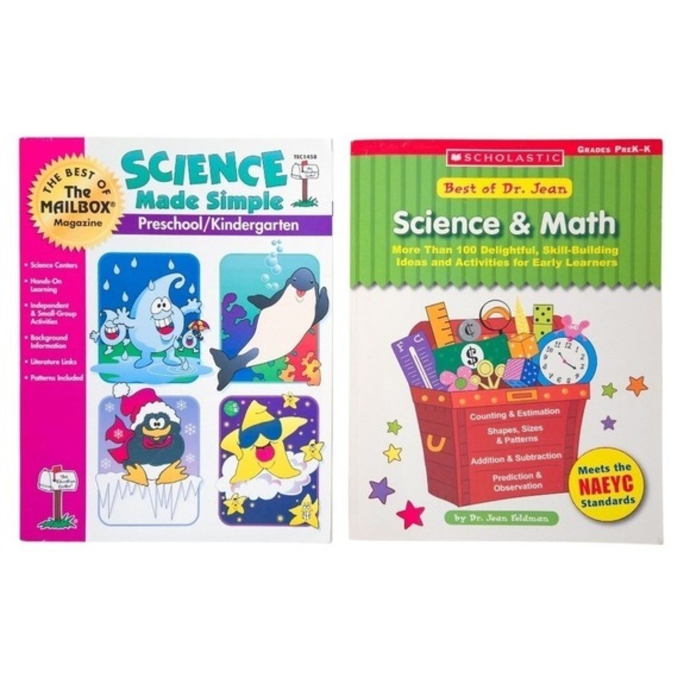 Science & Math Vintage Teaching Activity Books (Set of 2)-‎ Pre-K - Kindergarten